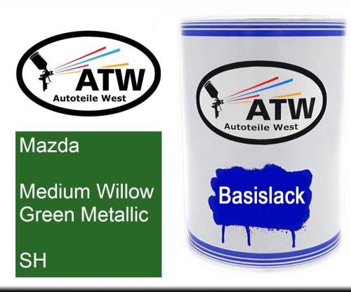 Mazda, Medium Willow Green Metallic, SH: 500ml Lackdose, von ATW Autoteile West.